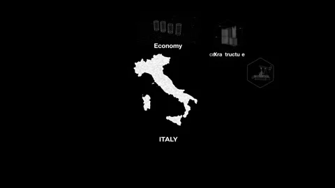 Italy technology map with animated charts Stock Footage 340979883