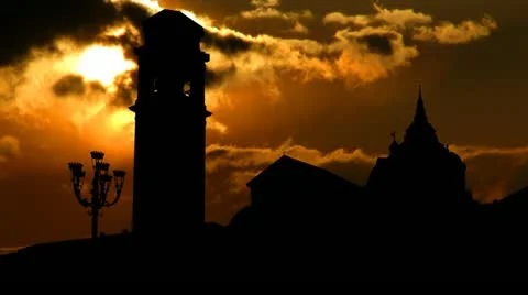 Italy Torino Duomo di Torino sunset Stock Footage
