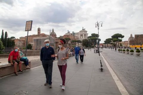 Italy tourists return Stock Photos