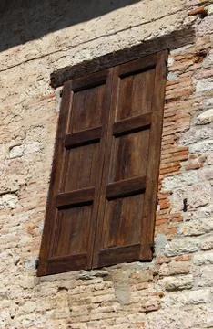 Italy, Umbria: Close window. Stock Photos