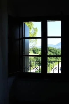 Italy, Umbria: View from window. Stock Photos