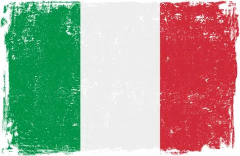 Italy Vector Flag on White Stock Illustration