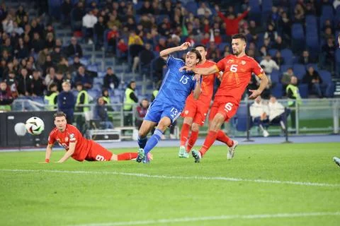 Italy vs Macedonia - Euro 2024 Qualifiers Matteo Darmian (Italy) Roma, 17... Stock Photos