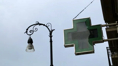 Italy's pharmacy sign Stock-Footage 53203293