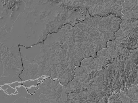 Itapua, Paraguay. Bilevel elevation map with lakes and rivers イラスト素材