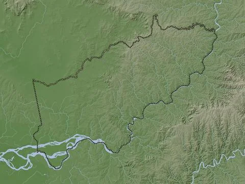 Itapua, Paraguay. Elevation map colored in wiki style with lakes and rivers イラスト素材