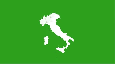 Itay Map Showing All States Isolated Green Screen Animation 4K Stock Footage 331350971