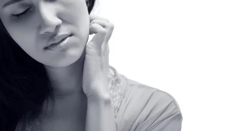 Itching neck Stock Photos