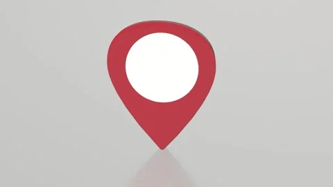 Item 2d on a white background. The red dot rotates. The GPS dot is on the map. Stock Footage 231102333