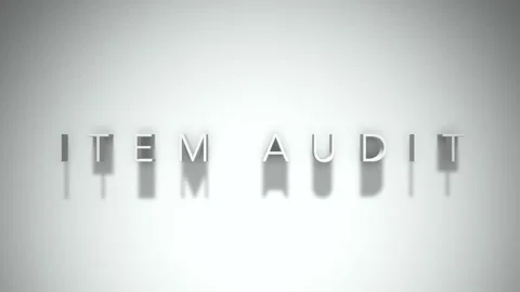 Item audit 3D title animation with shadows on a white background Stock Footage 297671459