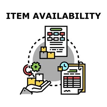 Item availability analytics managing product inventory and supply Stock Illustration