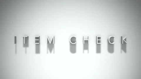 Item check 3D title animation with shadows on a white background Stock Footage 297671755