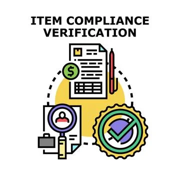 Item compliance verification process business concept Stockillustratie