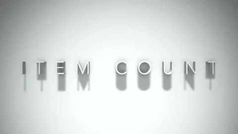 Item count 3D title animation with shadows on a white background Stock Footage 297671780
