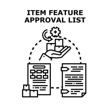 Item feature approval list concept vector illustration Stock Illustration