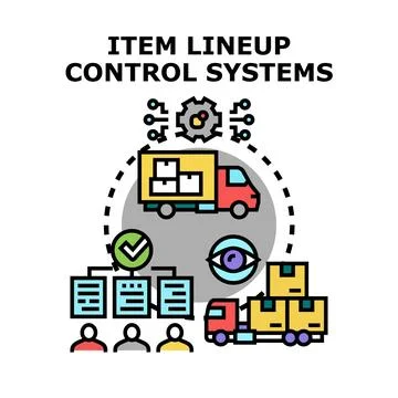 Item lineup control systems vector illustration Stock Illustration