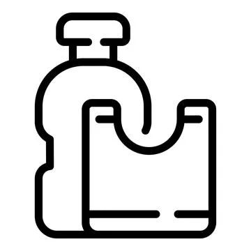 Item microplastics pollution icon outline vector. Plastic ocean Stock Illustration