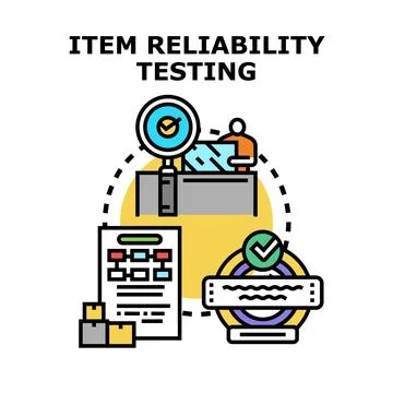 Item reliability testing and product quality assurance process Stockillustratie