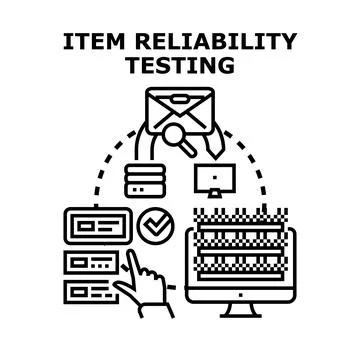 Item reliability testing process with data analysis Stock Illustration