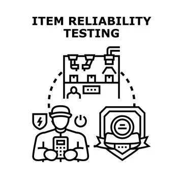 Item reliability testing process validating manufacturing quality イラスト素材