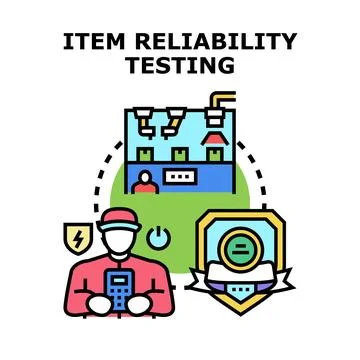 Item reliability testing process validating manufacturing quality 库存插图