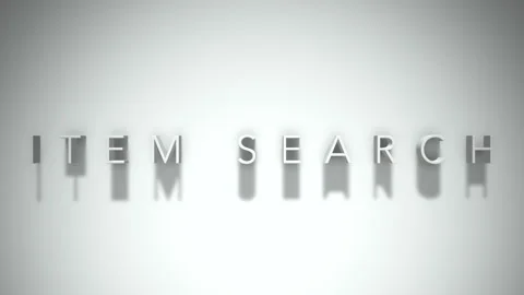 Item search 3D title animation with shadows on a white background Stock Footage 297671344