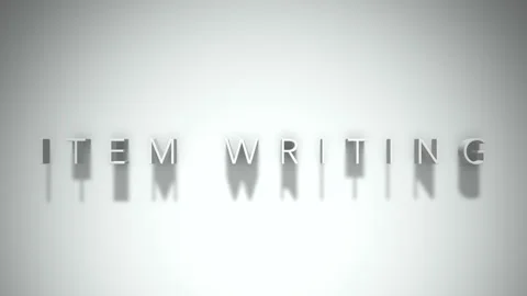 Item writing  3D title animation white text on a white background Stock Footage 299635923