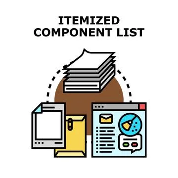 Itemized component list for project management イラスト素材