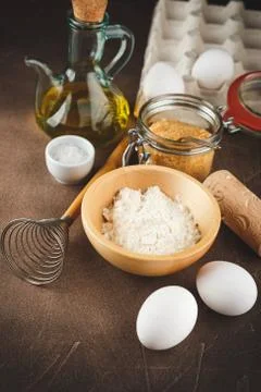 Items and ingredients for baking Stock Photos