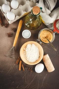 Items and ingredients for baking Stock Photos