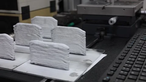 Items created on a 3D printer Video stock 286047308