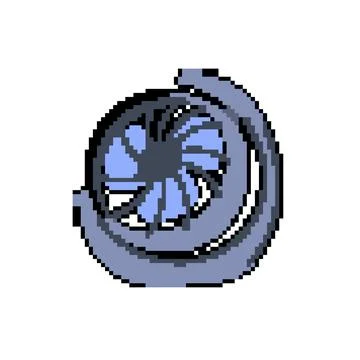 Items desk fan pixel art vector illustration Stock Illustration