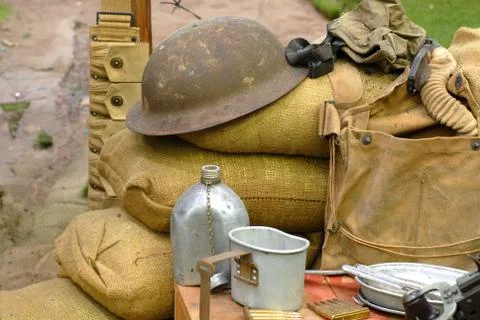 Items displayed from a world war 2 soldier Stock Photos