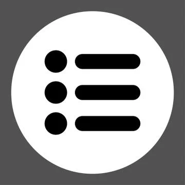 Items flat black and white colors round button 스톡 일러스트