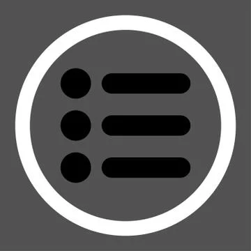 Items flat black and white colors rounded vector icon 스톡 일러스트