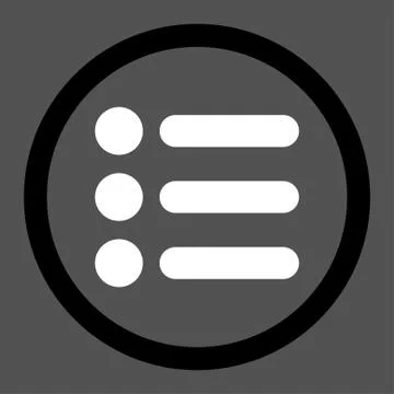 Items flat black and white colors rounded vector icon 스톡 일러스트