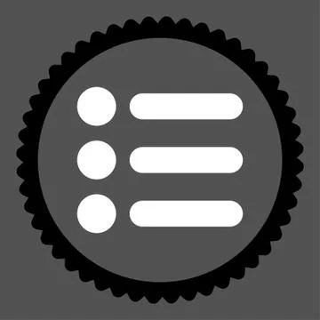 Items flat black and white colors round stamp icon 스톡 일러스트