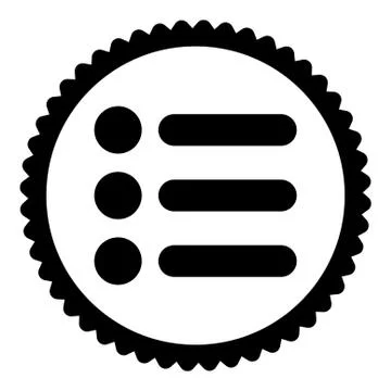 Items flat black color round stamp icon 스톡 일러스트