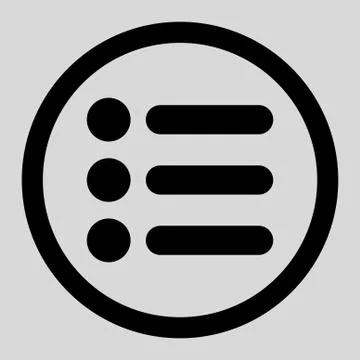 Items flat black color rounded vector icon Stockillustratie