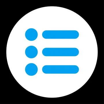 Items flat blue and white colors round button 스톡 일러스트