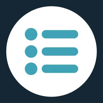 Items flat blue and white colors round button Stock Illustration
