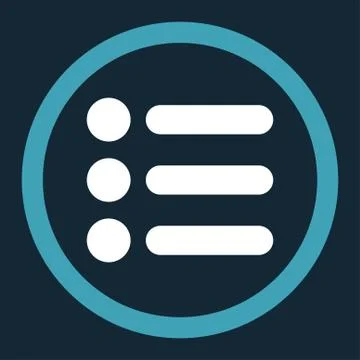 Items flat blue and white colors rounded vector icon 스톡 일러스트