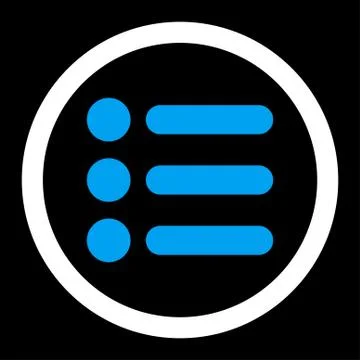Items flat blue and white colors rounded vector icon 스톡 일러스트