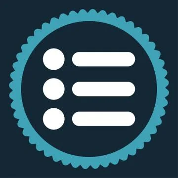 Items flat blue and white colors round stamp icon イラスト素材