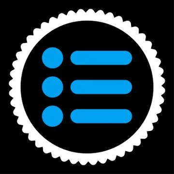 Items flat blue and white colors round stamp icon イラスト素材