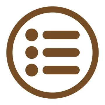 Items flat brown color rounded vector icon 스톡 일러스트
