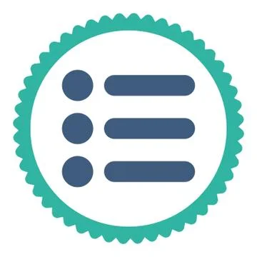 Items flat cobalt and cyan colors round stamp icon イラスト素材