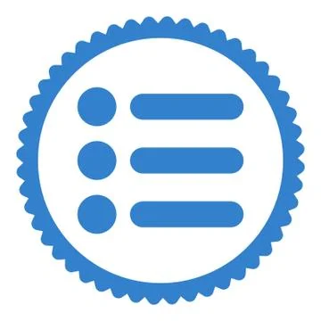 Items flat cobalt color round stamp icon 스톡 일러스트