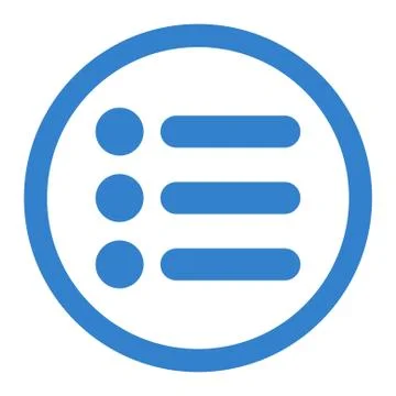 Items flat cobalt color rounded vector icon Stock Illustration