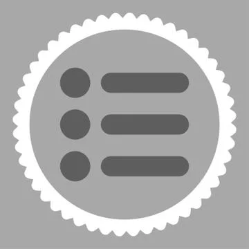 Items flat dark gray and white colors round stamp icon 스톡 일러스트
